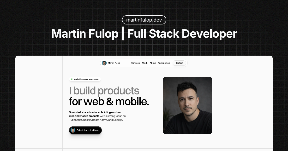 Martin Fulop | Senior Full Stack Developer — Web & Mobile